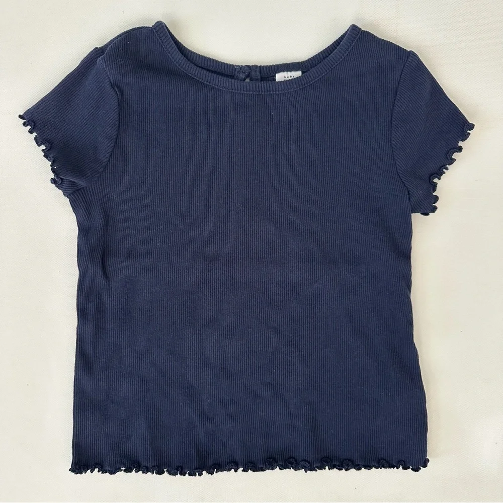 Gap Navy Blue Girls Short Sleeve Shirt Size 4 Years